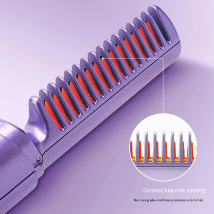 Wireless Rechargeable Travel Hair Straightener Comb