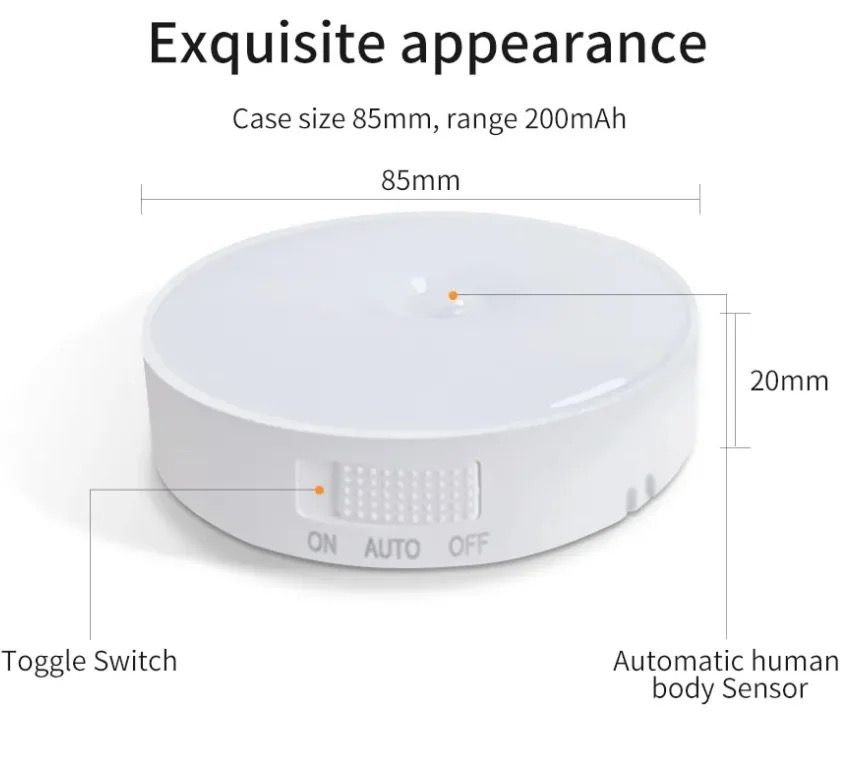 Rechargeable Auto On/Off Sensor Lid Light - Self-Adhesive LED